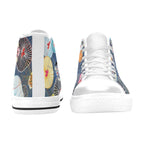 Abstract Floral - Women's High Top Canvas Shoes