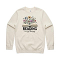 Reading Is My Therapy AS Colour Stencil Crew Sweatshirt Unisex Ecru Sweatshirt Printed In Australia Reading