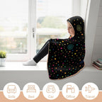Stars And Swirls Kids Hooded Blanket 100cm x 130cm Kids Hooded Blanket Printed Offshore