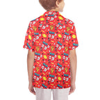 Comic Book Red Senior Kids Hawaiian Shirt Senior Kids Hawaiian Shirt 8-15 comic Printed Offshore