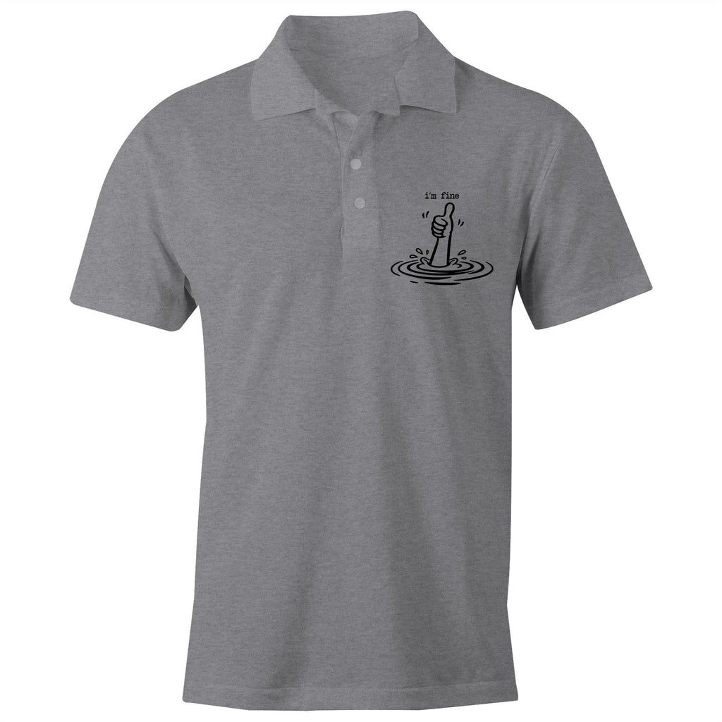 I'm Fine Drowning Thumbs Up AS Colour Chad Polo Shirt