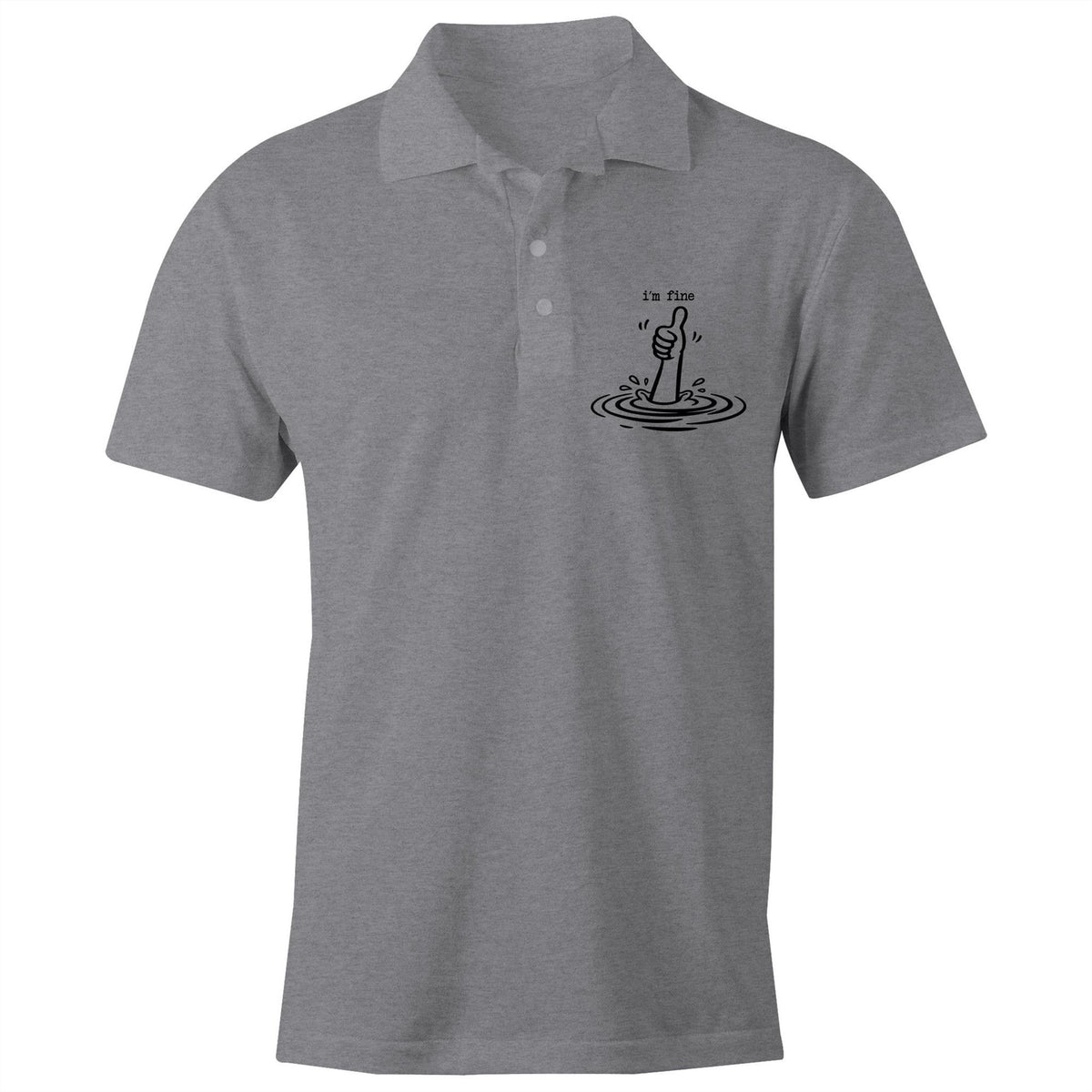I'm Fine Drowning Thumbs Up AS Colour Chad Polo Shirt