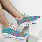 Doughnuts On Blue Men's Twisted Sole Sneakers