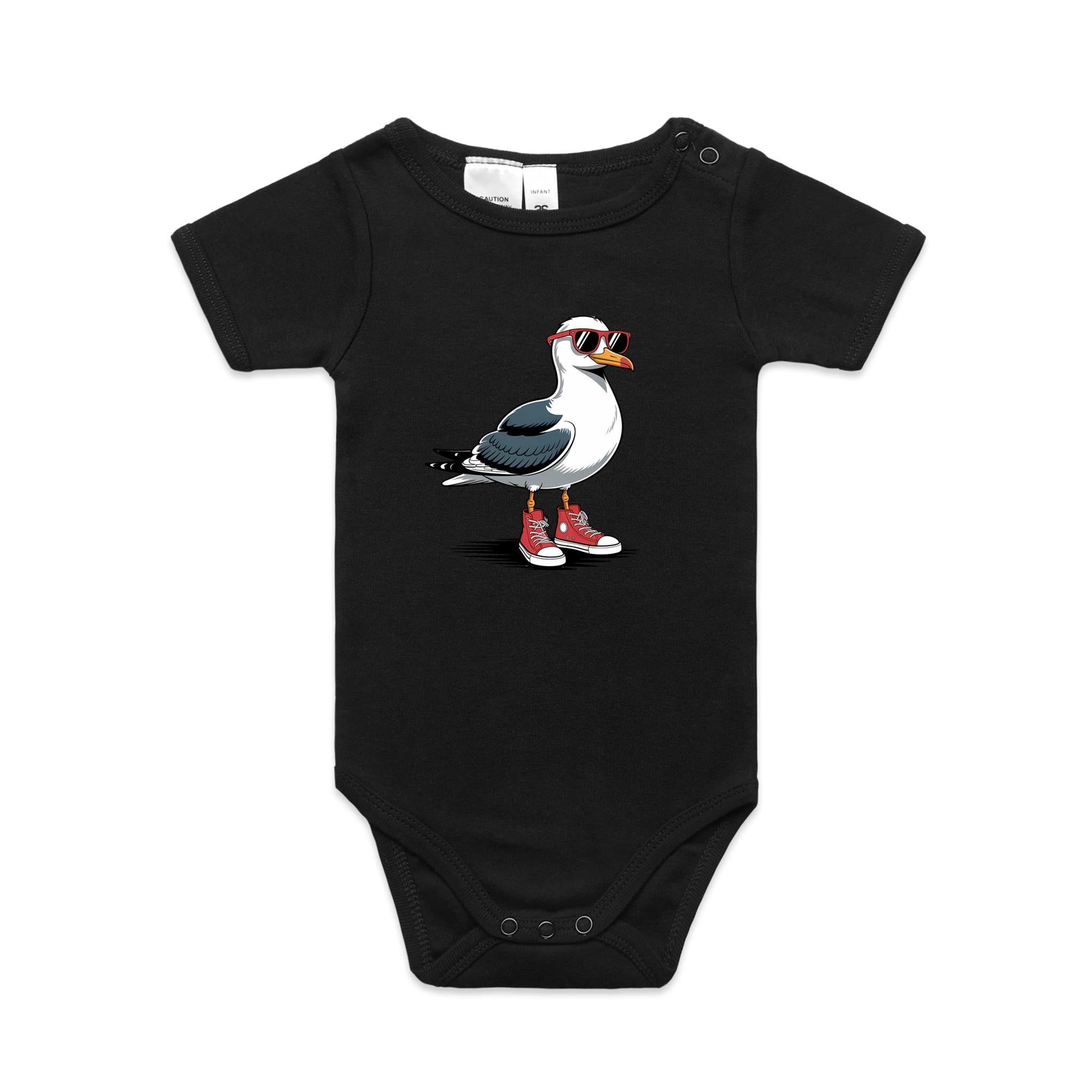 Seagull With Sunglasses And High Tops AS Colour Baby Bodysuit