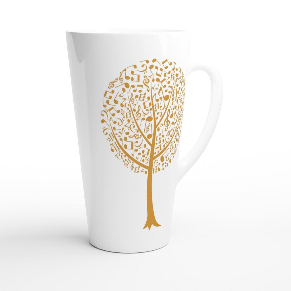 Music Tree - White Latte 17oz Ceramic Mug Latte Mug Globally Fulfilled Music Plants