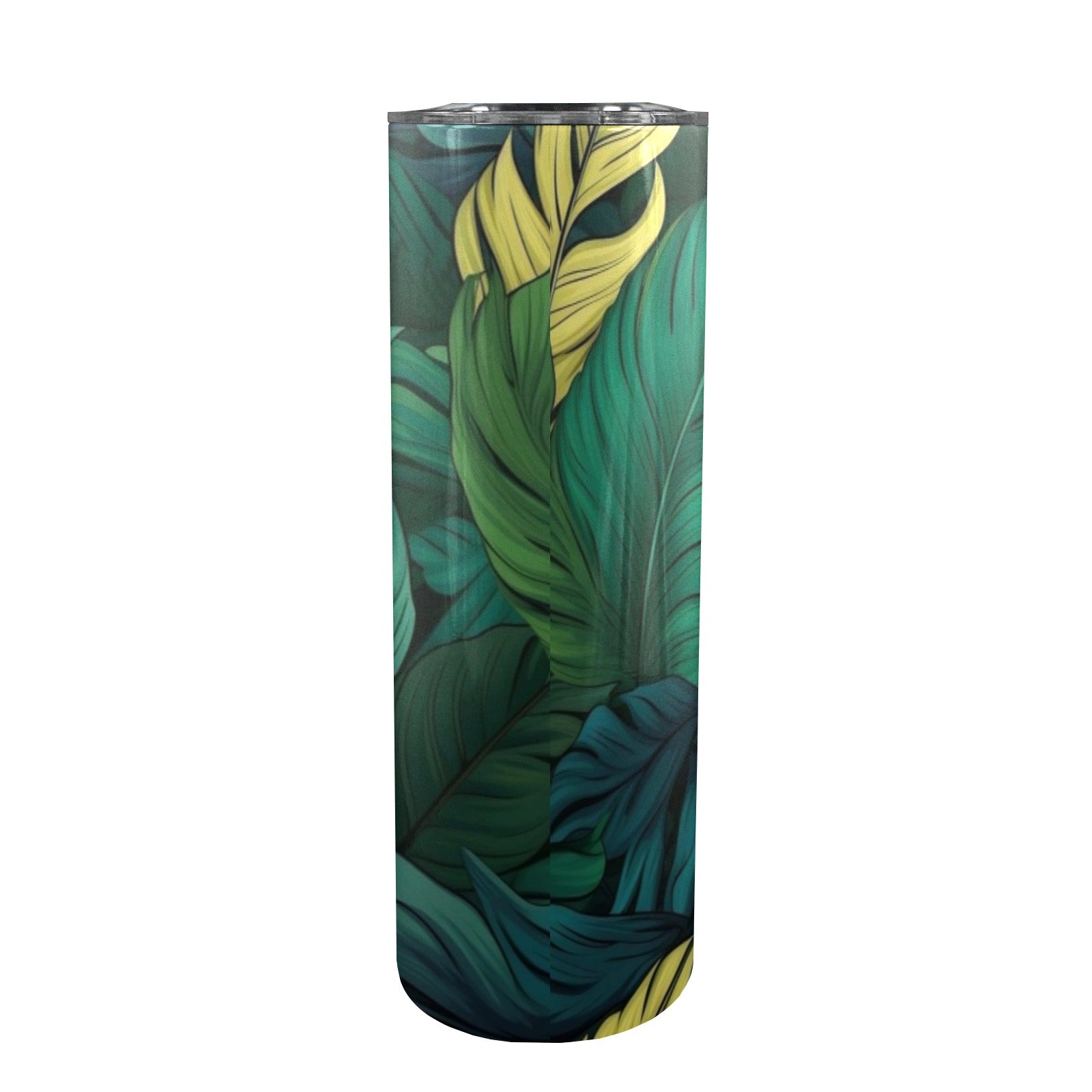 Tropical Leaves - 20oz Tall Skinny Tumbler with Lid and Straw