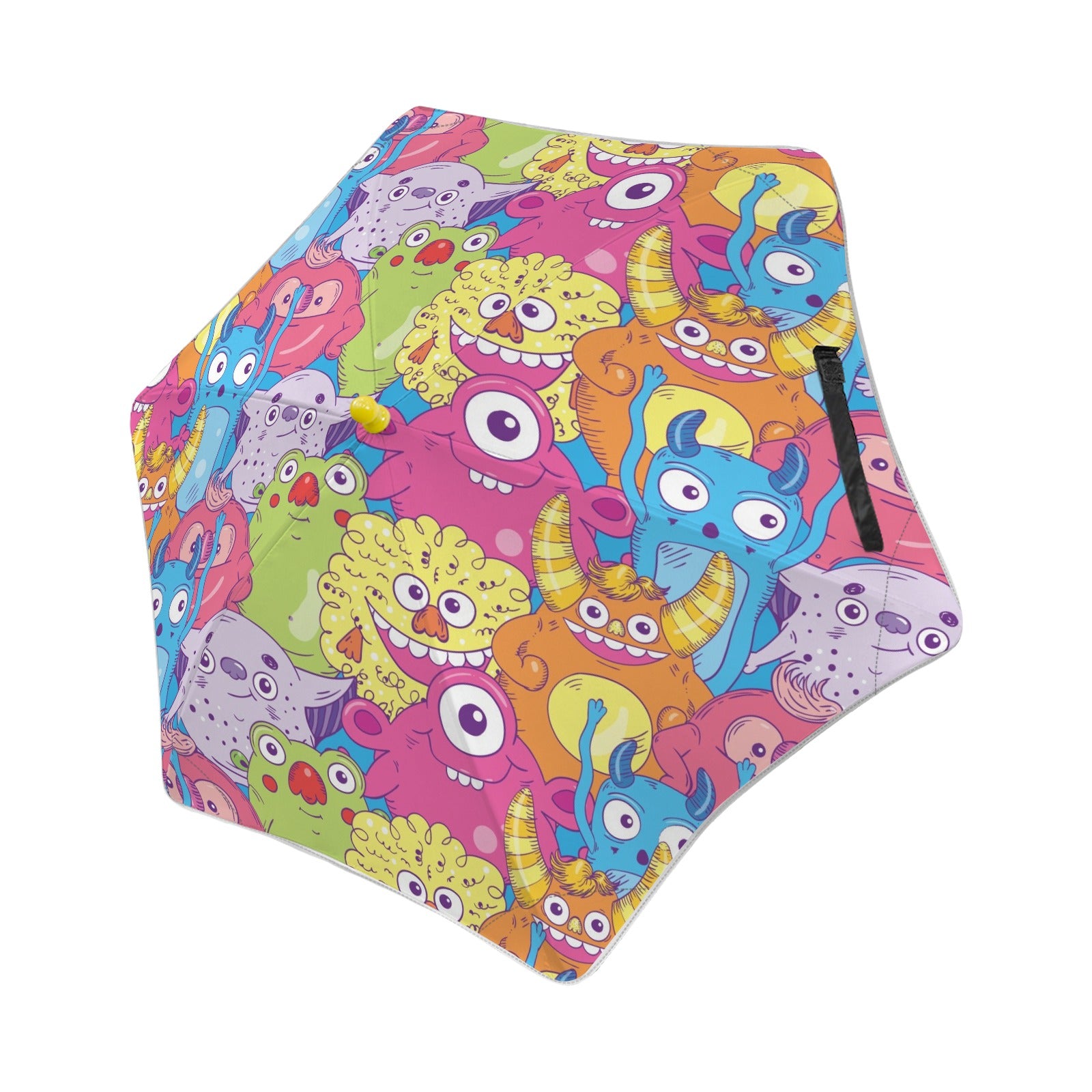 Cute Cartoon Monsters Kids Safe Round Corner Umbrella One Size Kids Safe Round Corner Umbrella Printed Offshore Sci Fi