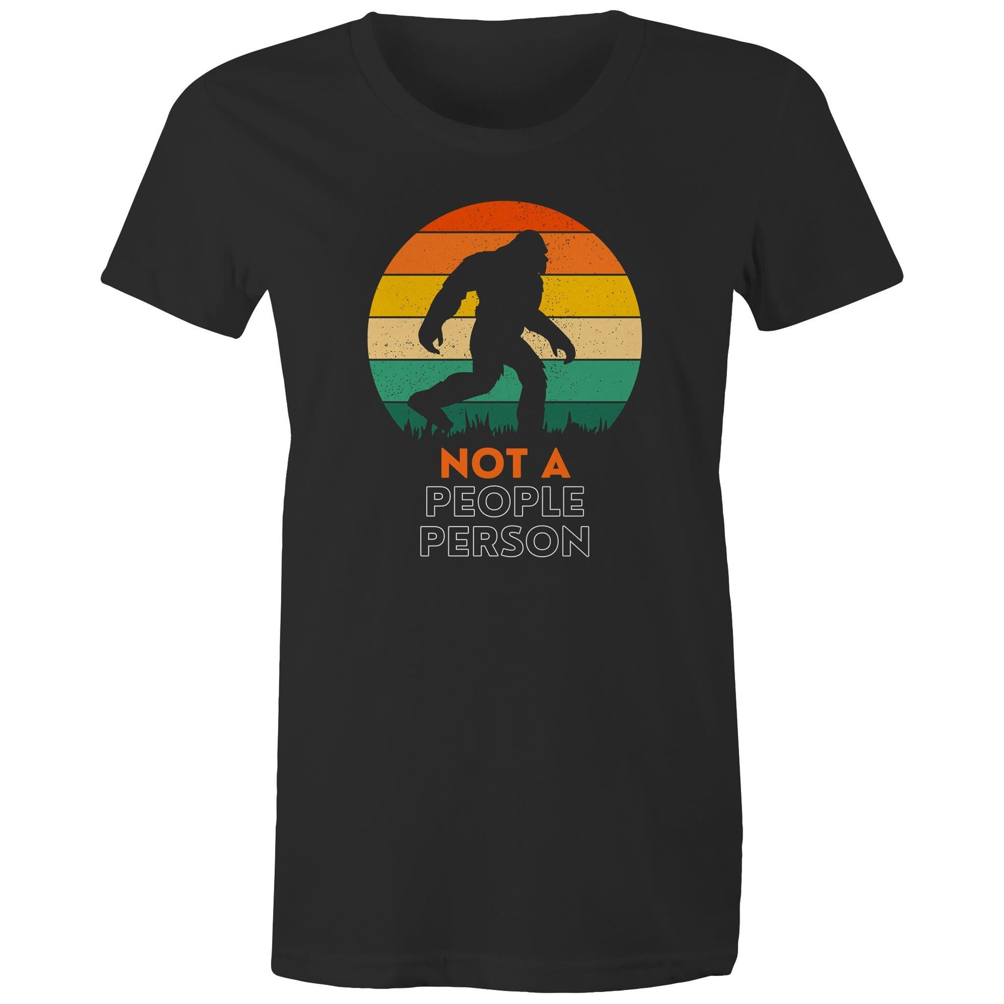 Not A People Person - Womens T-shirt Black Womens T-shirt Printed In Australia
