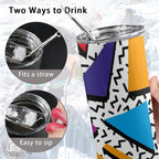 Graphic 80's - 20oz Tall Skinny Tumbler with Lid and Straw