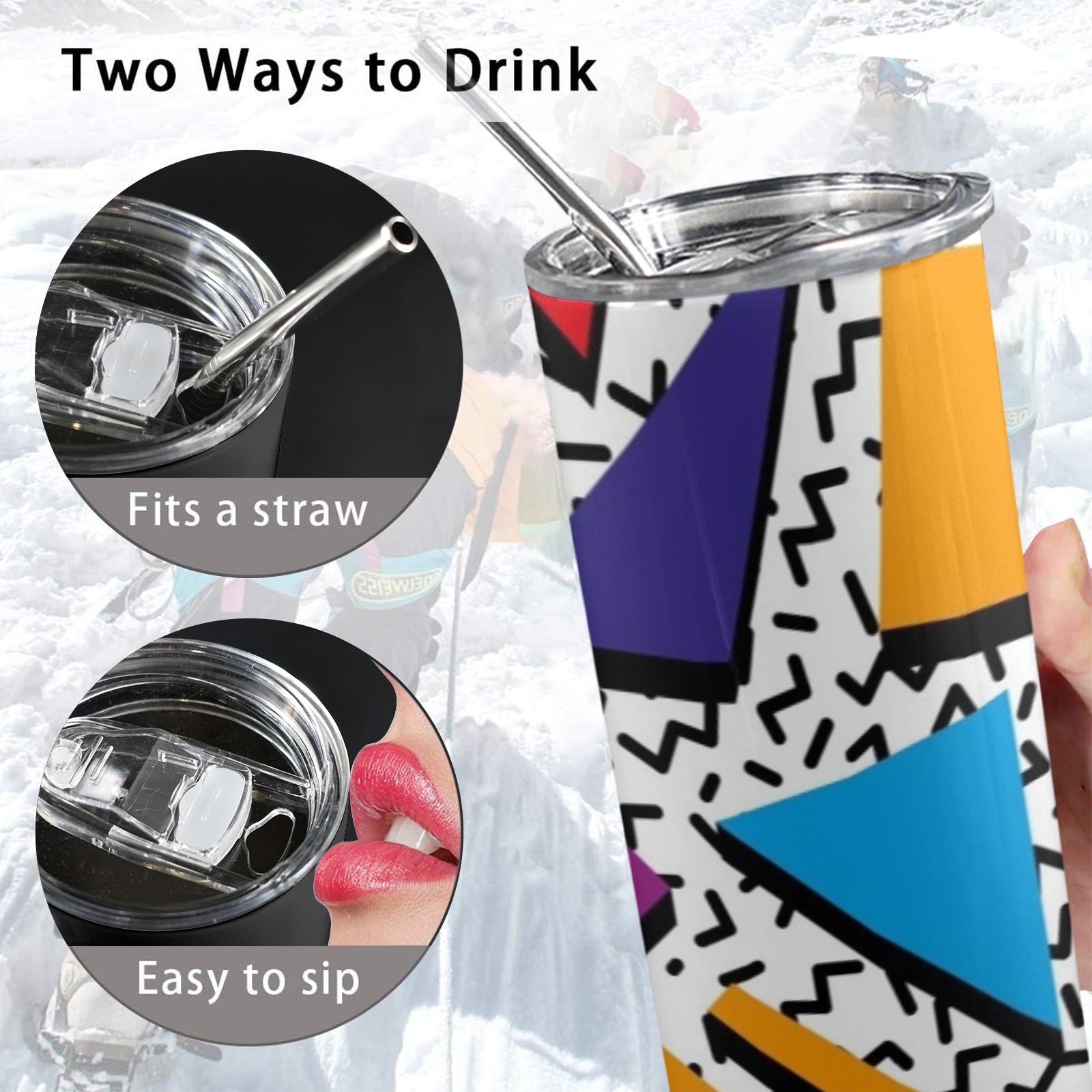 Graphic 80's - 20oz Tall Skinny Tumbler with Lid and Straw