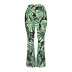 Jungle Leaves High Waist Crossover Tummy Control Flare Leggings High Waist Flare Leggings Plants Printed Offshore