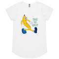 Banana, Time To Split - Womens Scoop Neck T-Shirt White Womens Scoop Neck T-shirt Food Printed In Australia