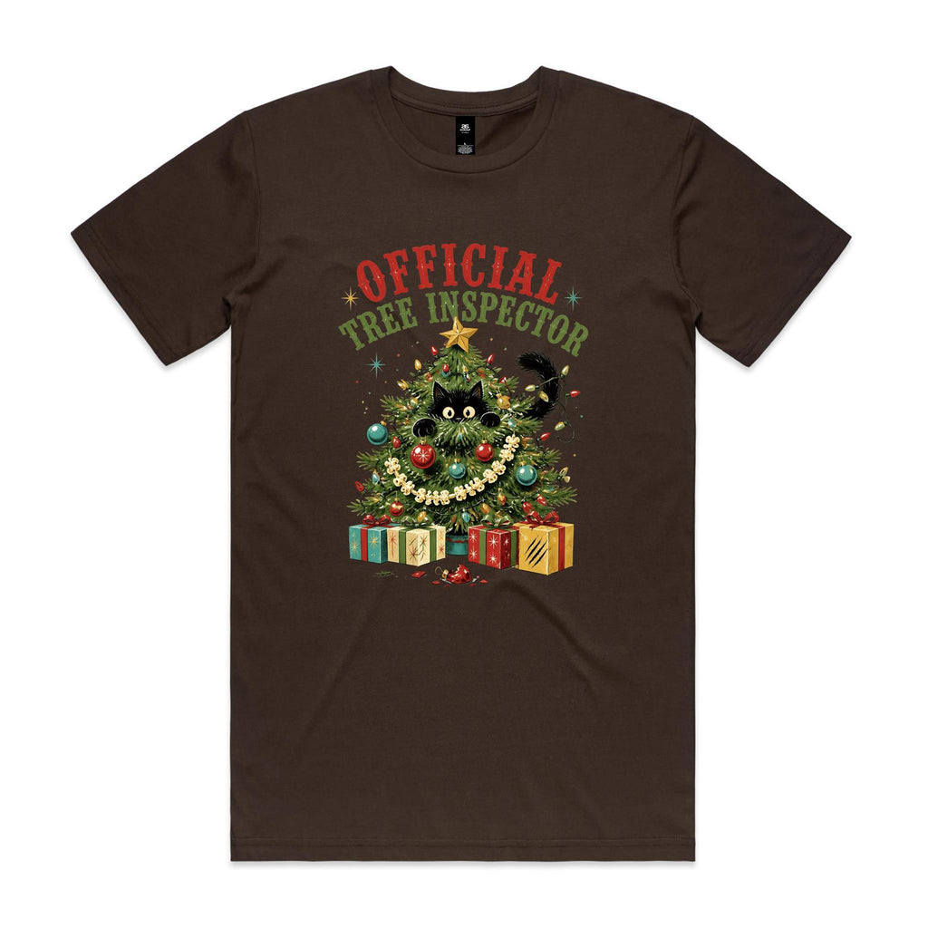Official Tree Inspector Cat Men's Christmas T-shirt