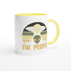 Alien Ew, People - White 11oz Ceramic Mug with Colour Inside Colour 11oz Mug Globally Fulfilled Sci Fi