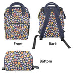 Groovy Flowers Multi-Function Backpack, Nappy / Diaper Bag Multi-function Backpack, Nappy / Diaper Bag Printed Offshore Retro