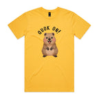 Quokka, Quok On Men's AS Colour T-shirt Yellow Mens T-shirt animal Printed In Australia