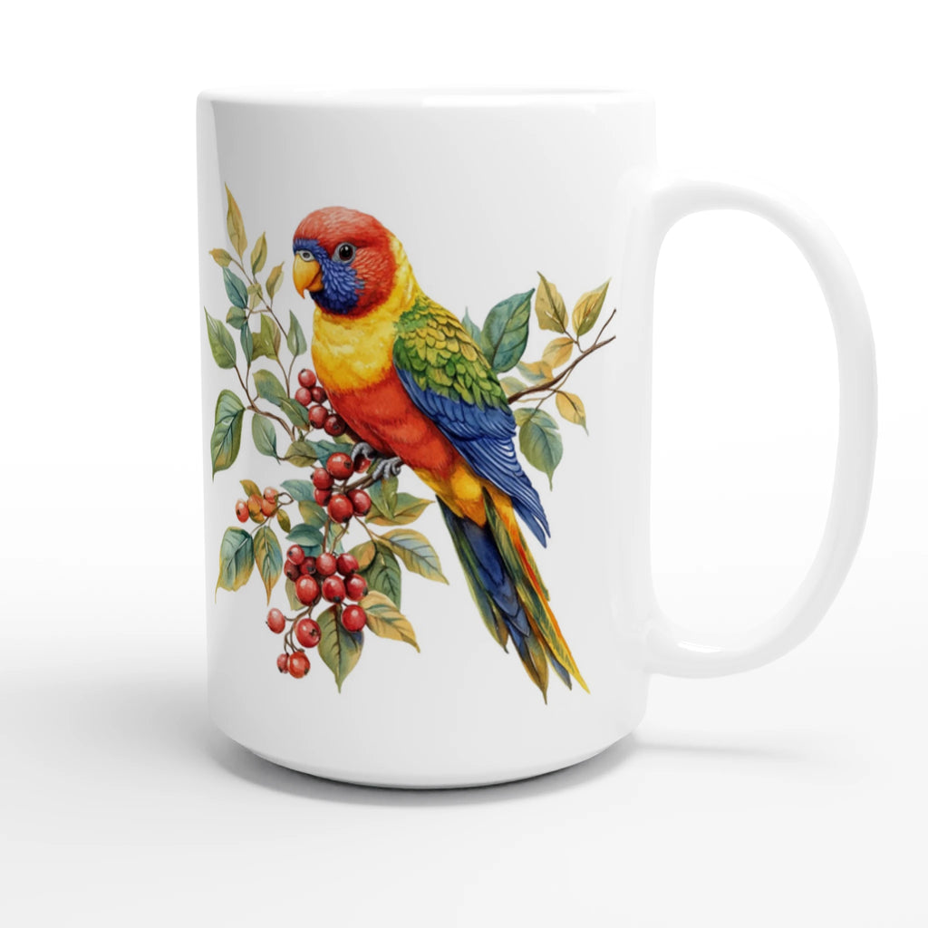 Personalise - Lorikeet, Australian Birds - White 15oz Ceramic Mug Personalised 15oz Mug animal Globally Fulfilled