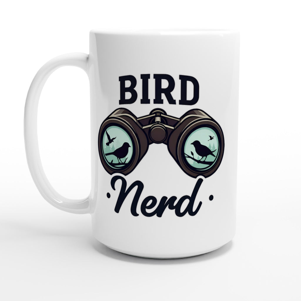 Bird Nerd - White 15oz Ceramic Mug Default Title 15oz Mug animal Globally Fulfilled