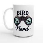 Bird Nerd - White 15oz Ceramic Mug Default Title 15oz Mug animal Globally Fulfilled