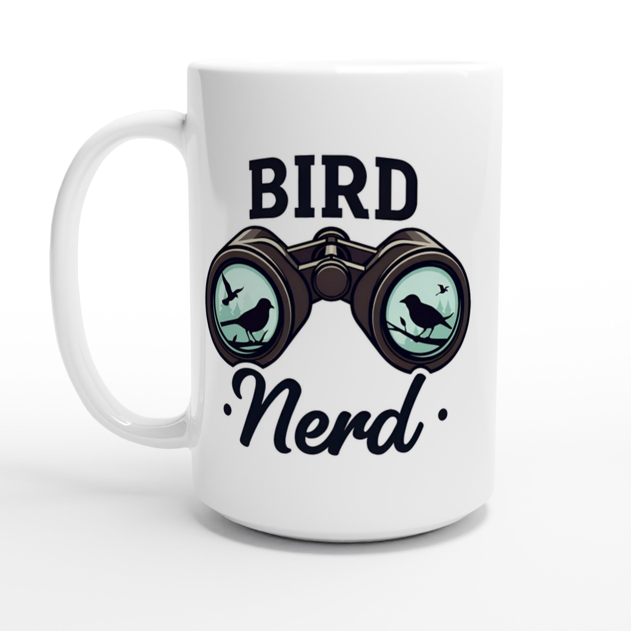 Bird Nerd - White 15oz Ceramic Mug Default Title 15oz Mug animal Globally Fulfilled