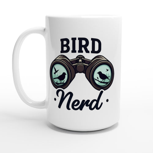 Bird Nerd - White 15oz Ceramic Mug Default Title 15oz Mug animal Globally Fulfilled
