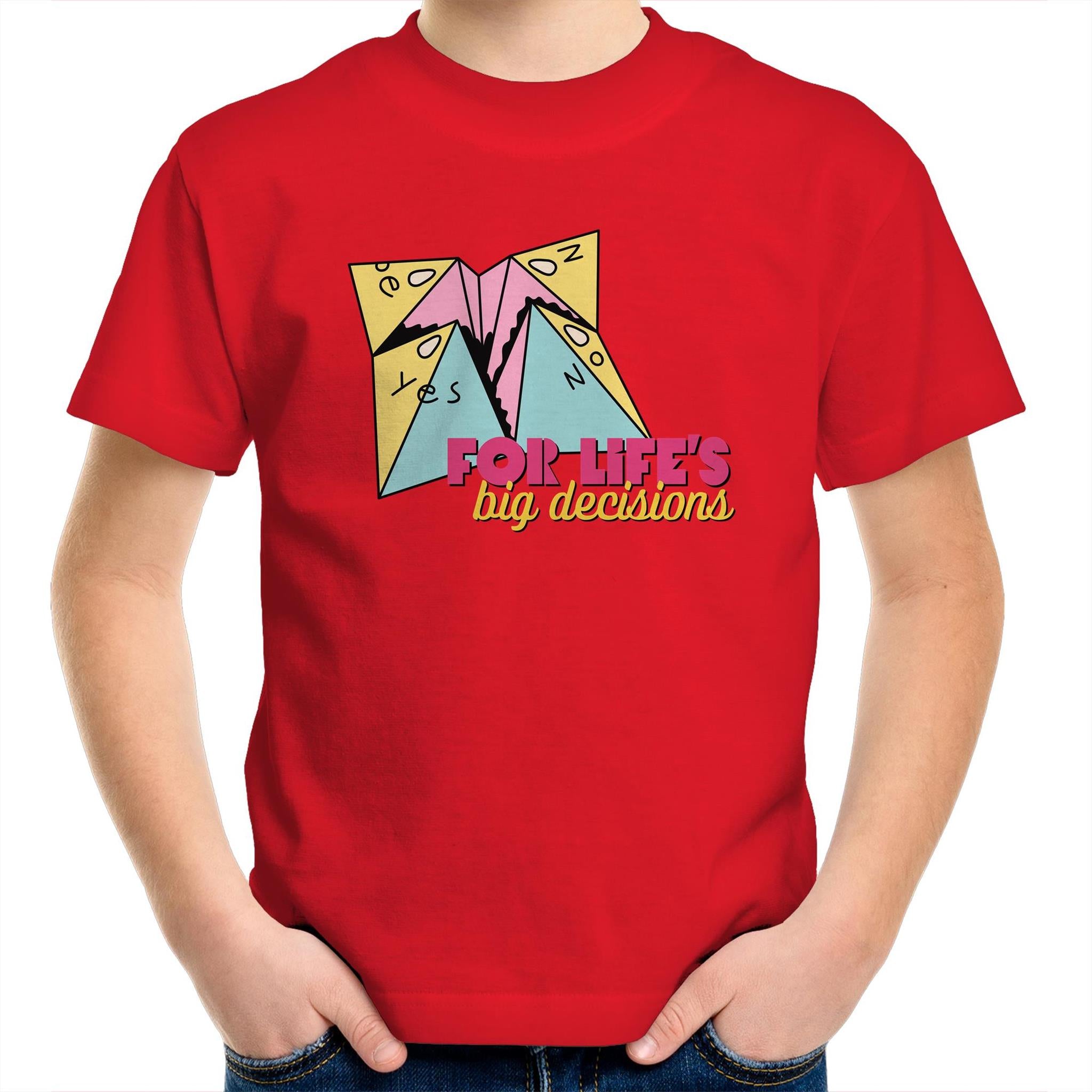 For Life's Big Decisions - Kids Youth T-Shirt Red Kids Youth T-shirt Games Printed In Australia