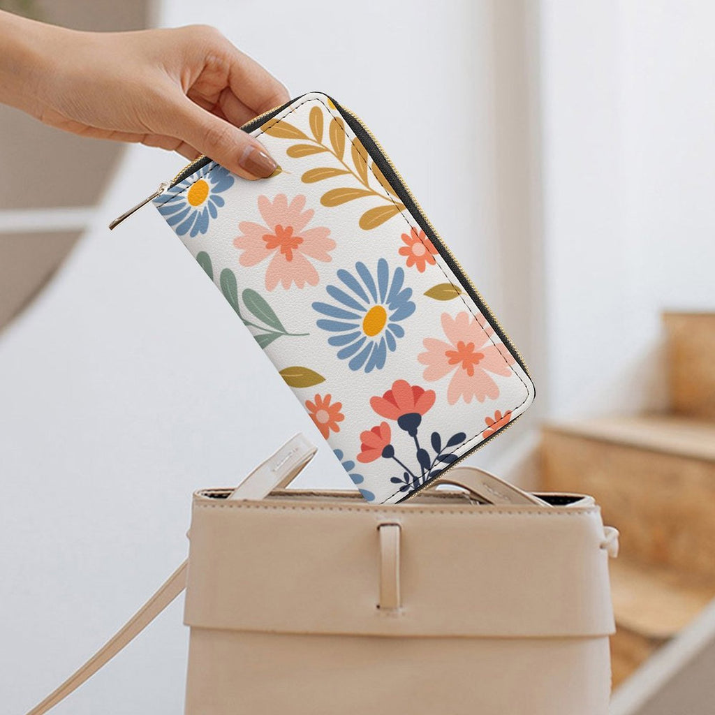 Boho Flowers And Leaves - PU Leather Wallet