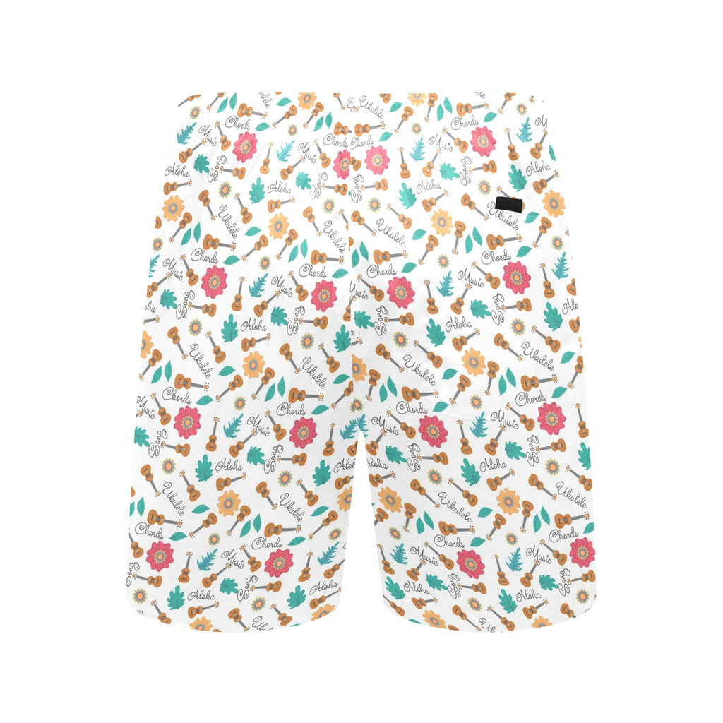 Ukulele Men's Mid-Length Beach Shorts Men's Mid-Length Beach Shorts Music Printed Offshore