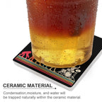 Drummer Evolution - Ceramic Coasters (Square) Ceramic Coasters Music Printed Offshore