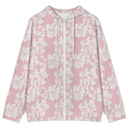 Pink Hawaiian Floral Women's Full-Zip Hoodie