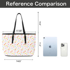 Abstract Colourful Shapes PU Leather Tote Bag Large Leather Tote Bag-Large Printed Offshore