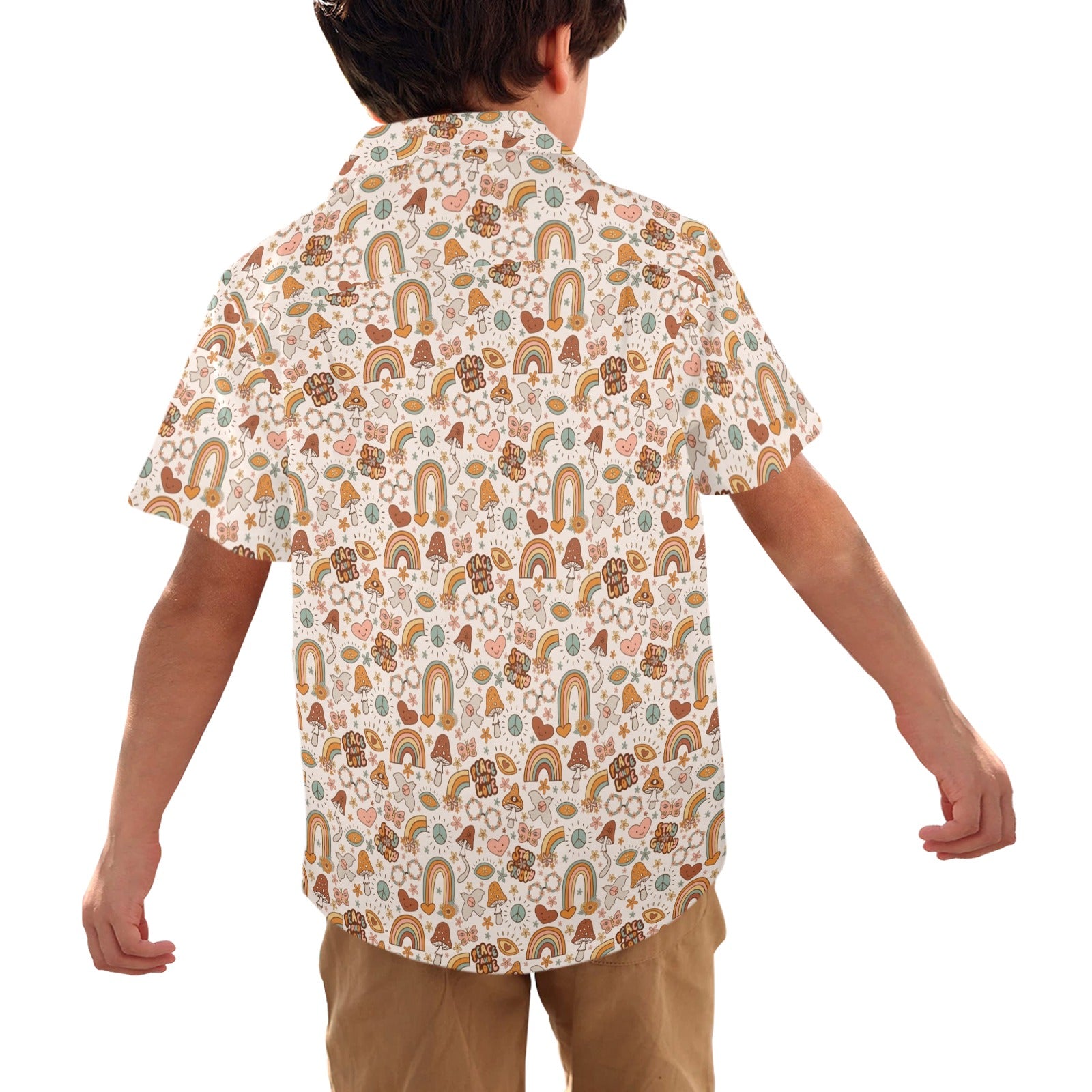 Peace And Love Junior Kids Hawaiian Shirt