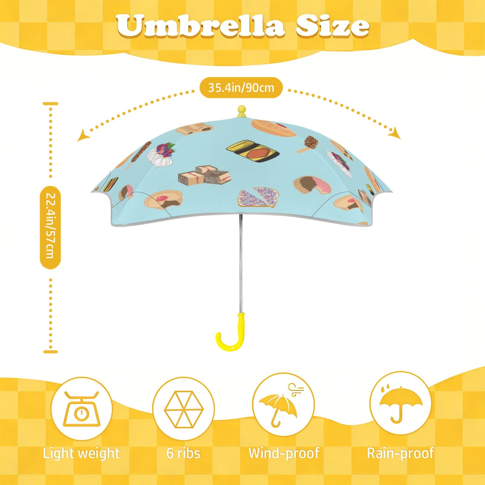 Classic Aussie Food Icons Kids Safe Round Corner Umbrella