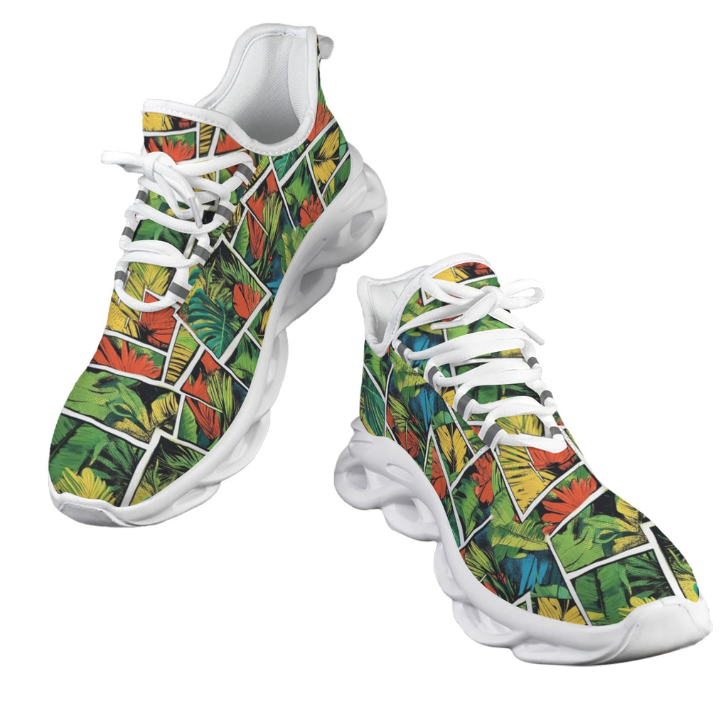 Tropical Comic Book Style Men's Twisted Sole Sneakers