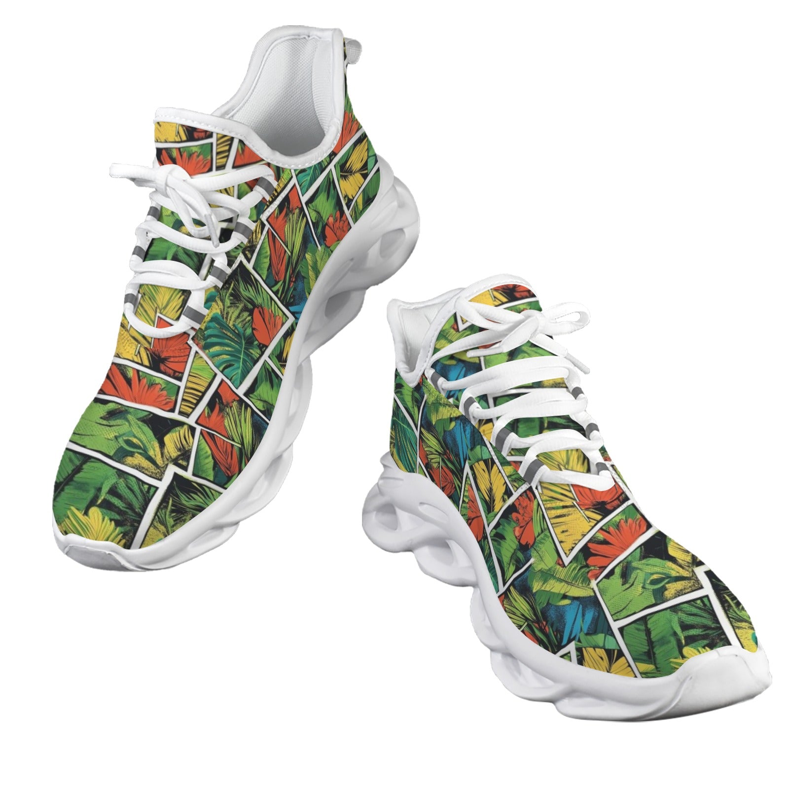 Tropical Comic Book Style Men's Twisted Sole Sneakers