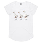 Duck Duck Goose - Womens Scoop Neck T-Shirt White Womens Scoop Neck T-shirt animal Games Printed In Australia