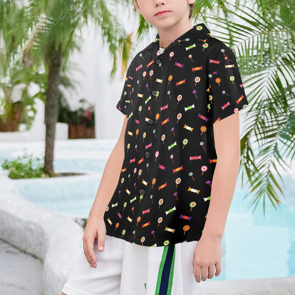 Candy Senior Kids Hawaiian Shirt Senior Kids Hawaiian Shirt 8-15 Food Printed Offshore