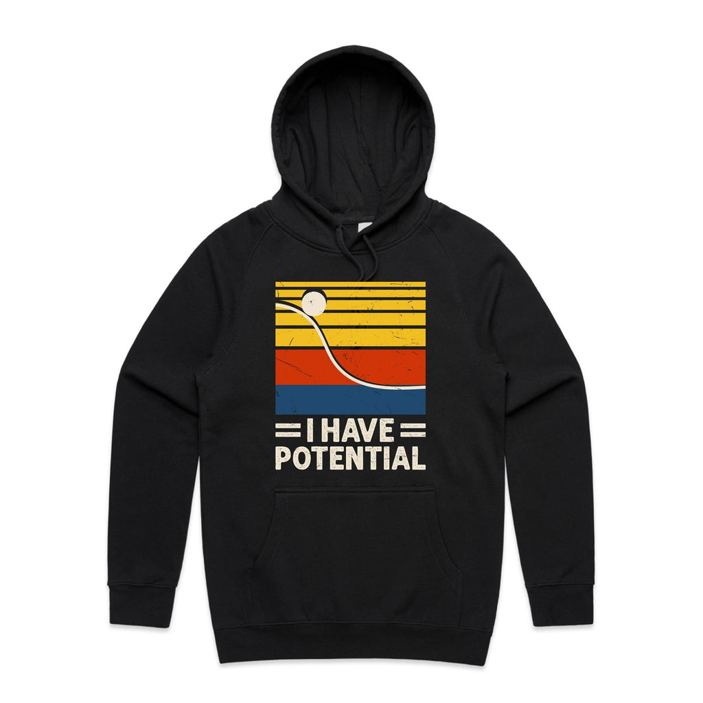 I Have Potential, Physics Men's AS Colour Hoodie Black Mens Hoodie Printed In Australia Science