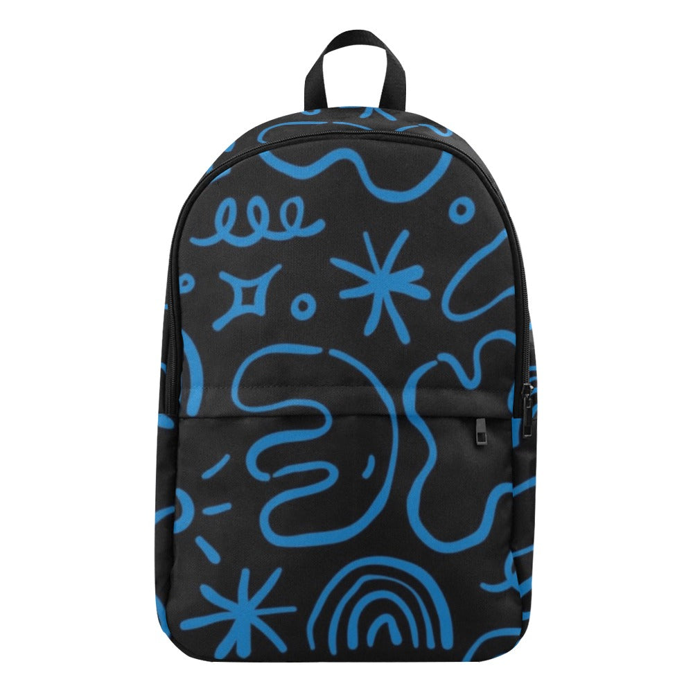 Blue Squiggle - Fabric Backpack