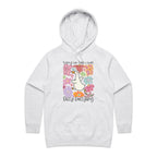 Sorry I'm Late, I Was Dilly Dallying - Womens Hoodie White Marle Womens Hoodie animal Printed In Australia