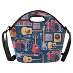Music Instruments Neoprene Lunch Bag/Large (Model 1669) Neoprene Lunch Bag Music Printed Offshore
