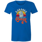 Karaoke Queen - Womens T-shirt Bright Royal Womens T-shirt Music Printed In Australia