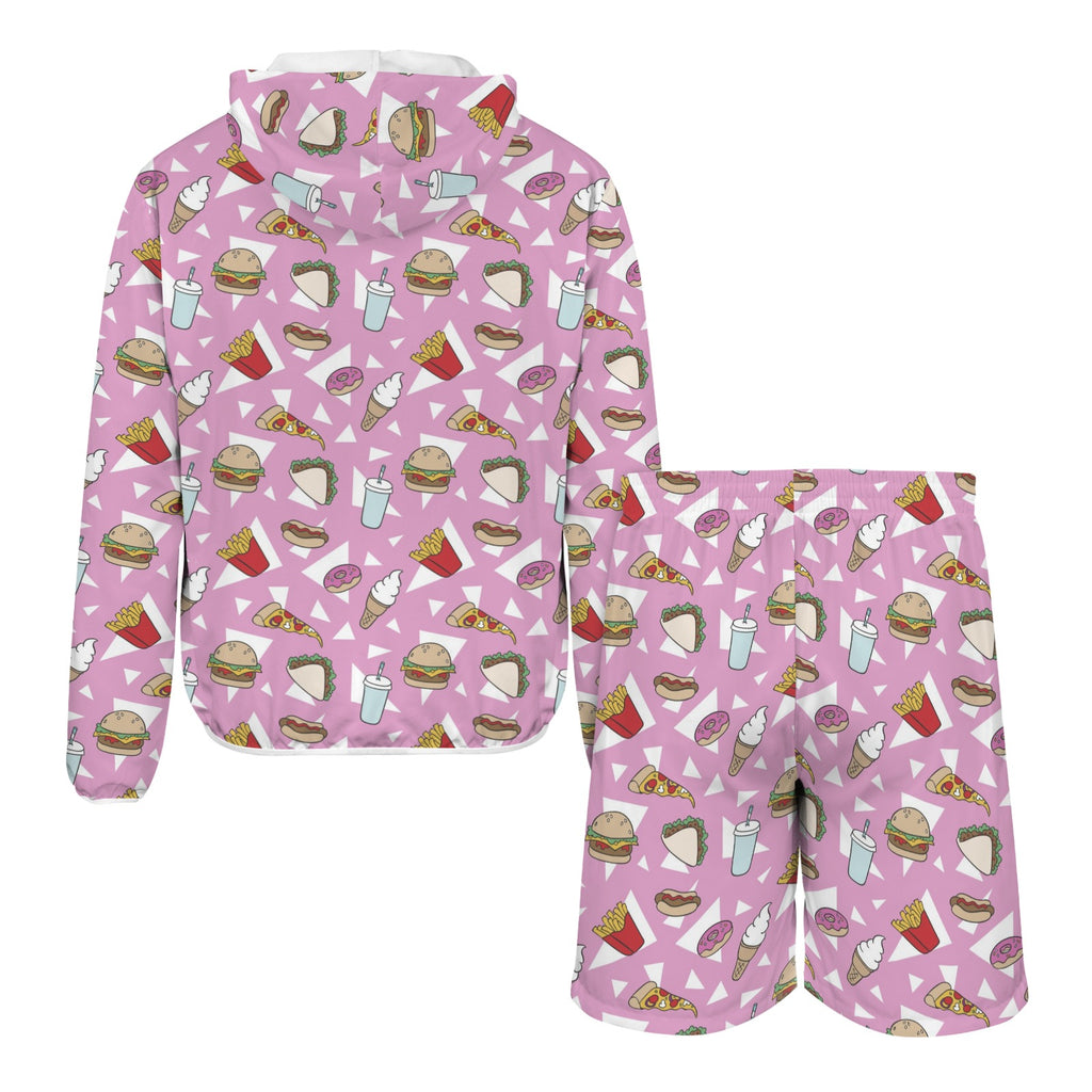 Fast Food Men's Lightweight Sun Hoodie & Shorts Set Men's Lightweight Sun Hoodie & Shorts Food Printed Offshore