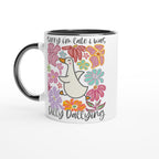Sorry I'm Late, I Was Dilly Dallying - White 11oz Ceramic Mug with Colour Inside Ceramic Black Colour 11oz Mug animal Globally Fulfilled