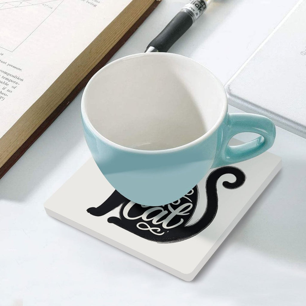 All You Need Is Love And A Cat Ceramic Coasters (Square) Ceramic Coasters animal Love Printed Offshore