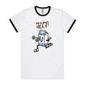 Life Is Short, Milk It - Staple Ringer Tee White Black Ringer T-Shirt Fitness Printed In Australia