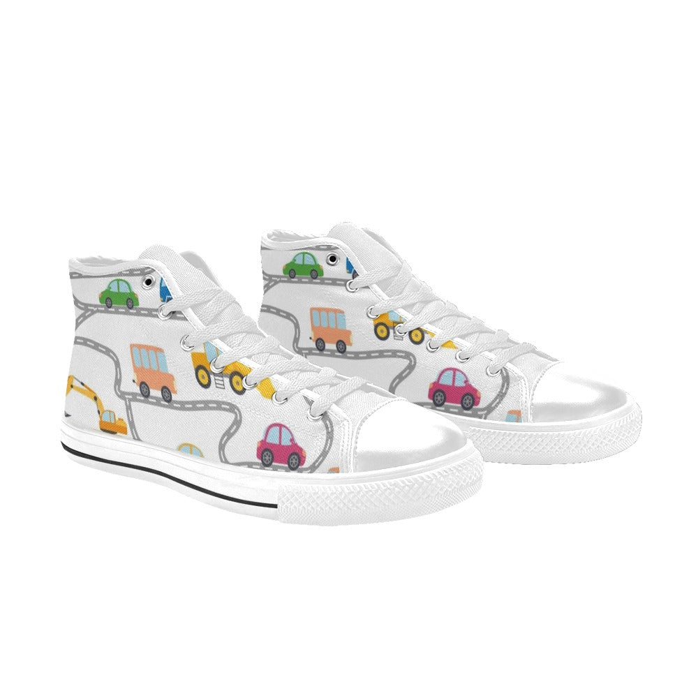 On The Road - Kids High Top Canvas Shoes