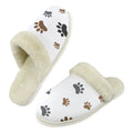 Paw Prints Men's Fur Trim Thick-Sole Indoor Slippers 2XL Men's Fur Trimmed Slippers animal Printed Offshore