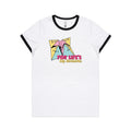 Fortune Teller, For Life's Big Decisions Women's AS Colour Ringer Tee White Black Womens Ringer T-shirt Games Printed In Australia