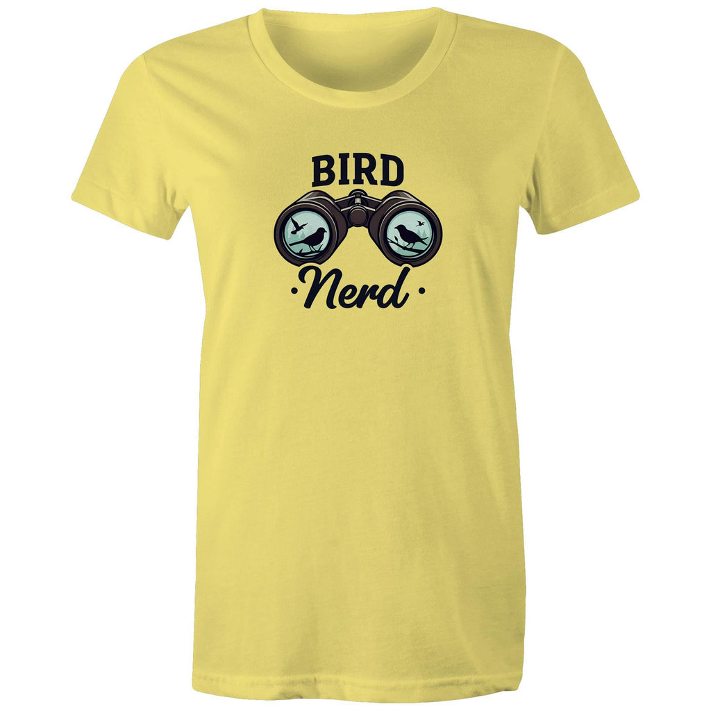 Bird Nerd - Womens T-shirt Yellow Womens T-shirt animal Printed In Australia